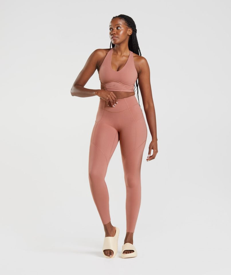 Legginsy Gymshark Whitney Everyday Pocket Damskie Różowe | PL 314FLA